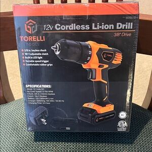 12V Cordless Li-ion Drill - Black and Orange